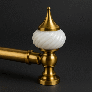 Royal Gold Curtain Finial – White Swirl Collection